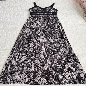 Style & Co. Black & White Sleeveless Stretch Maxi Dress EUC S